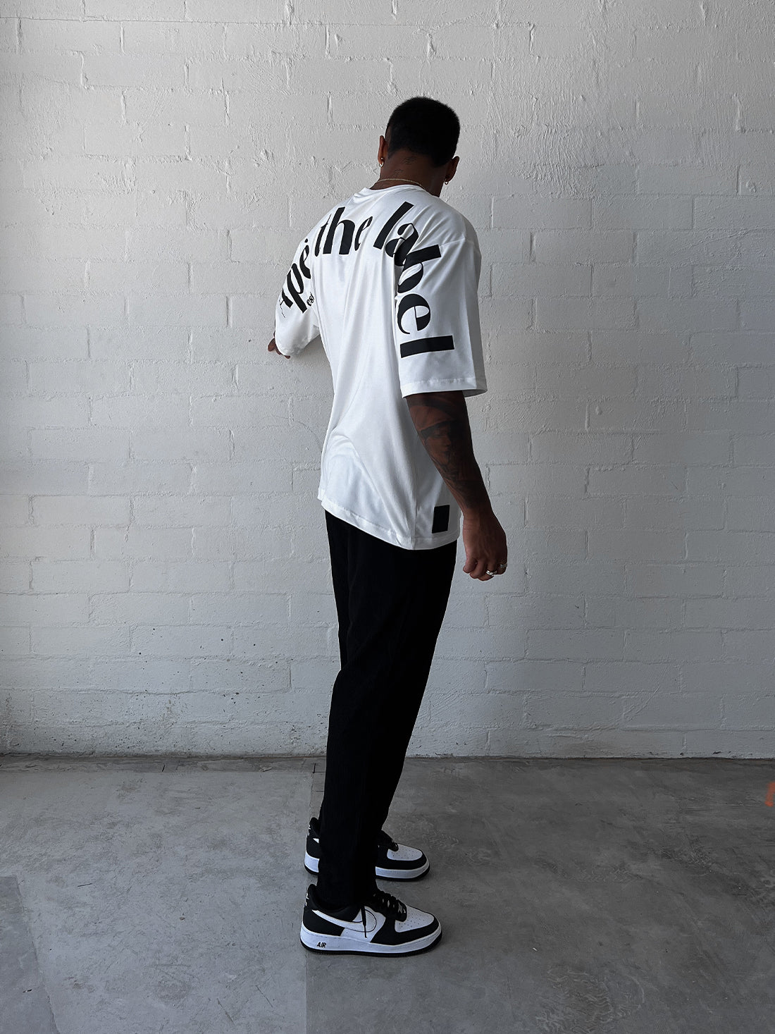 White & Black Oversized Logo Tee