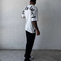 White & Black Oversized Logo Tee