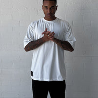 White & Black Oversized Logo Tee