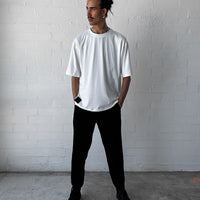 White & Black Oversized Logo Tee