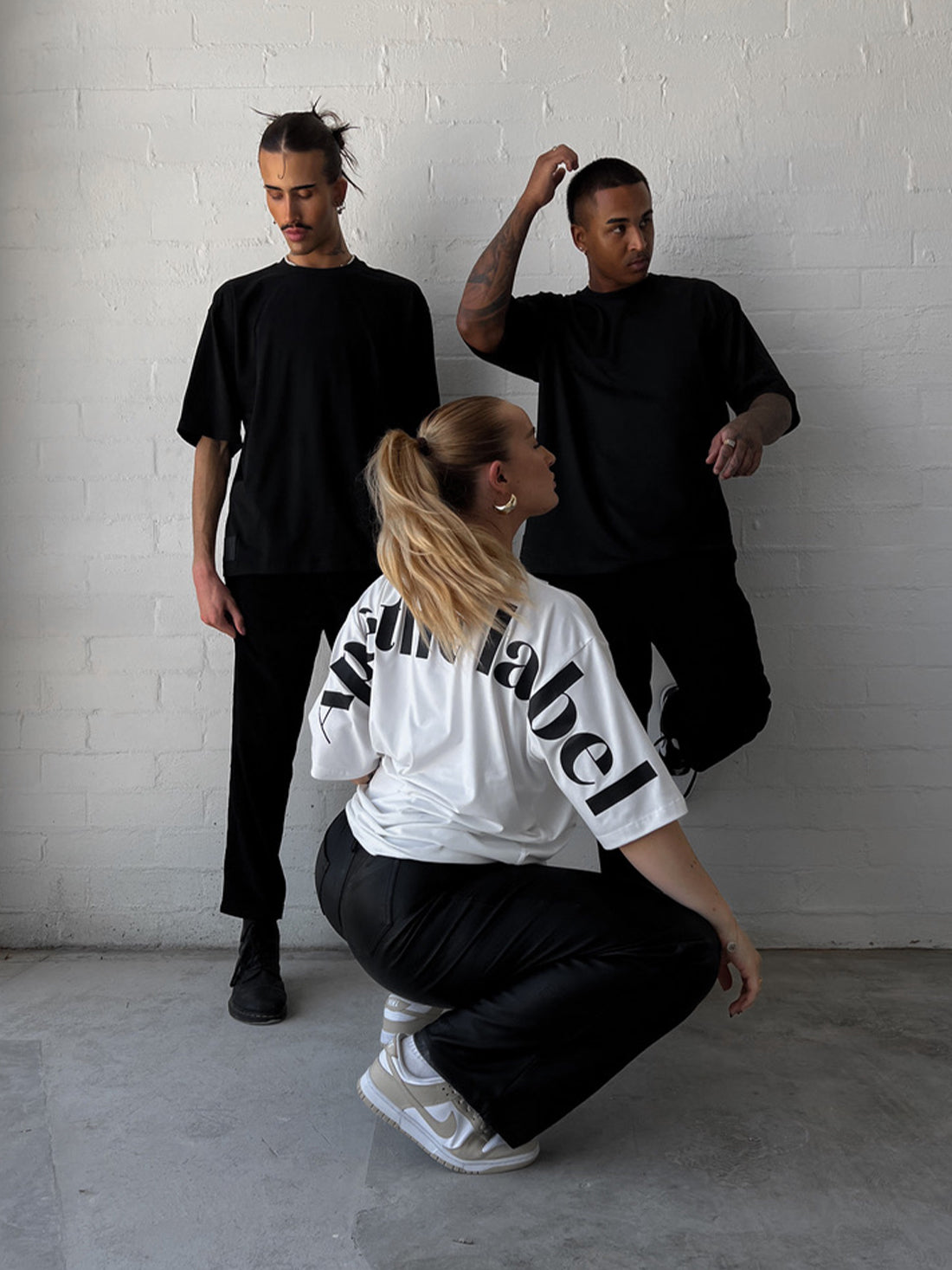 White & Black Oversized Logo Tee