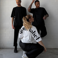 White & Black Oversized Logo Tee