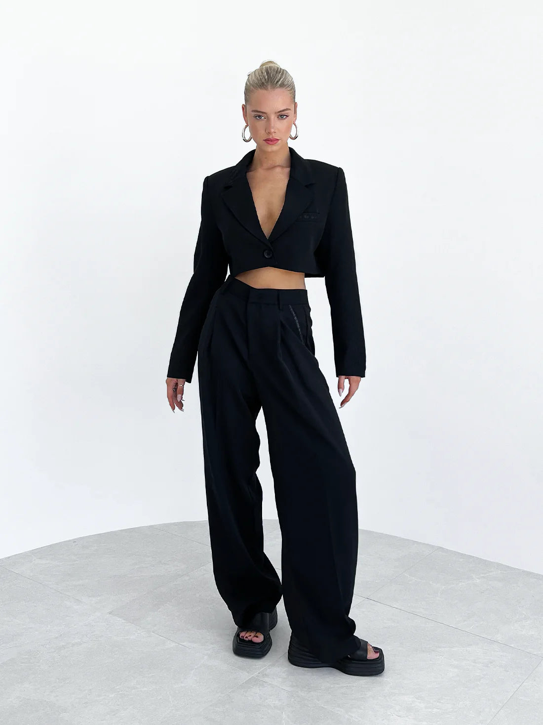 Black Cropped Blazer