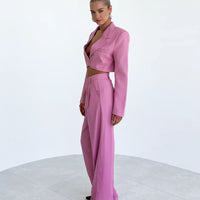 Pink Cropped Blazer