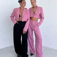 Pink Cropped Blazer