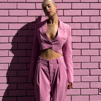 Pink Cropped Blazer