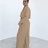 Tan Cropped Blazer