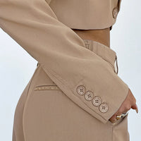 Tan Cropped Blazer