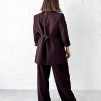 Burgundy Double Breasted Blazer