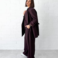 Burgundy Double Breasted Blazer