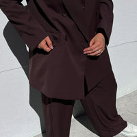 Burgundy Double Breasted Blazer