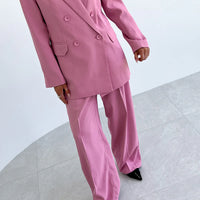 Pink Double Breasted Blazer