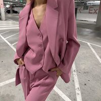 Pink Double Breasted Blazer