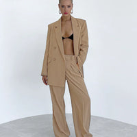 Tan Double Breasted Blazer