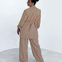 Tan Double Breasted Blazer