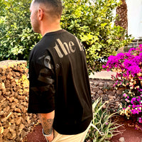 White & Black Oversized Logo Tee