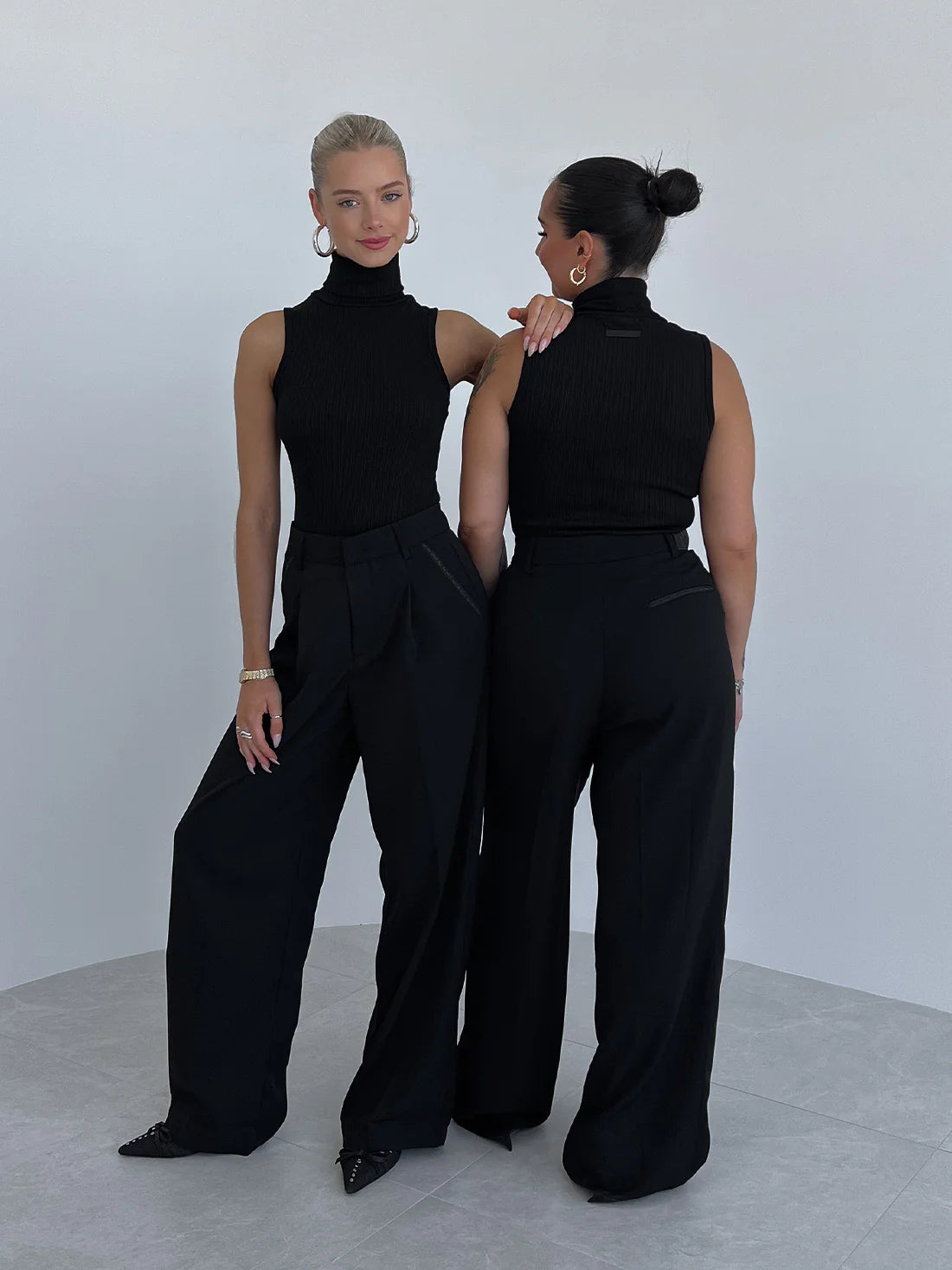 Fine Knit Roll Neck Tank Bodysuit