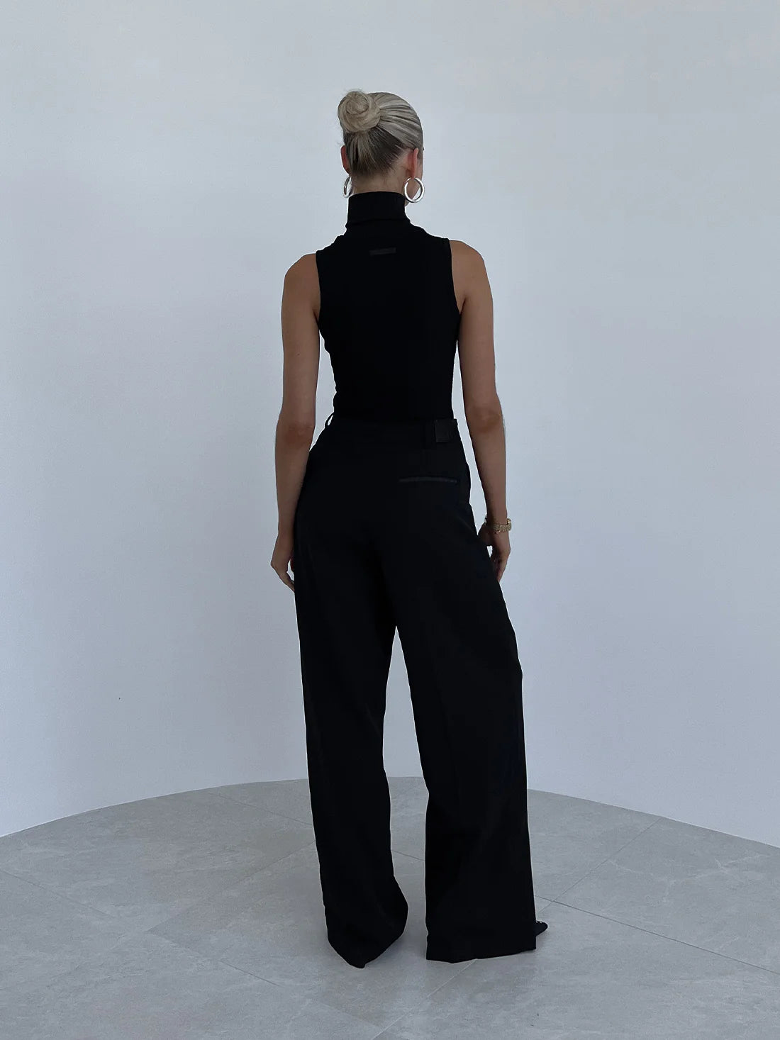 Fine Knit Roll Neck Tank Bodysuit