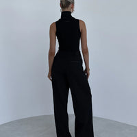 Fine Knit Roll Neck Tank Bodysuit