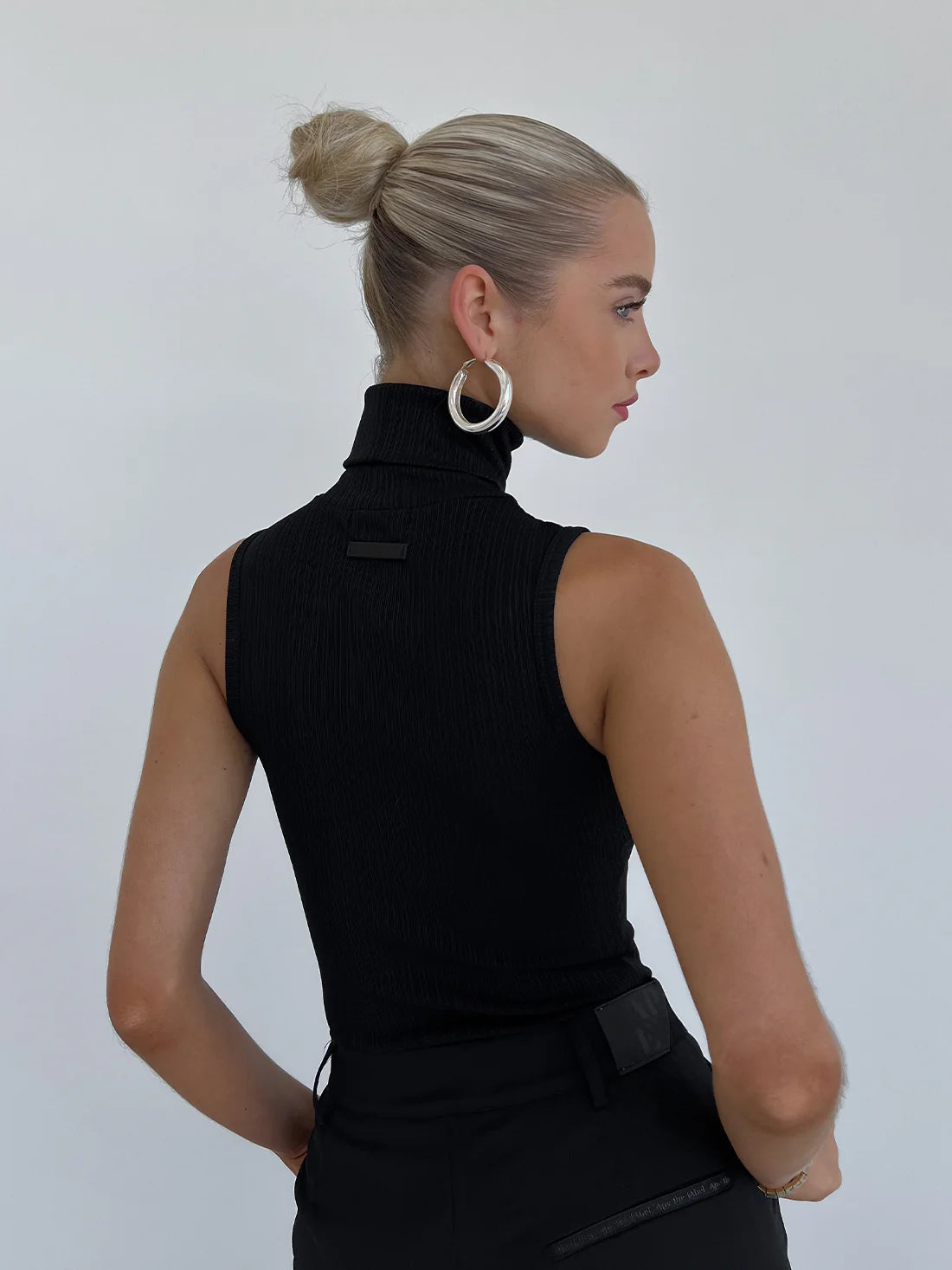 Fine Knit Roll Neck Tank Bodysuit