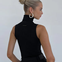 Fine Knit Roll Neck Tank Bodysuit