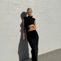 Mesh Turtle Neck Tank Top