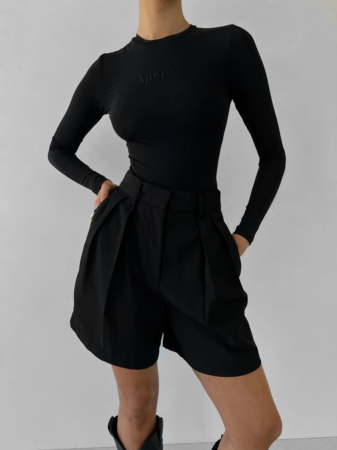 Black Tailored Shorts