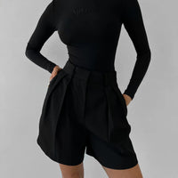 Black Tailored Shorts