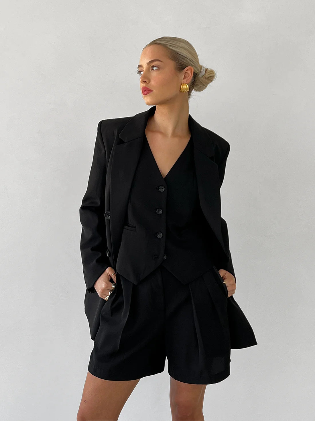 Black Tailored Shorts