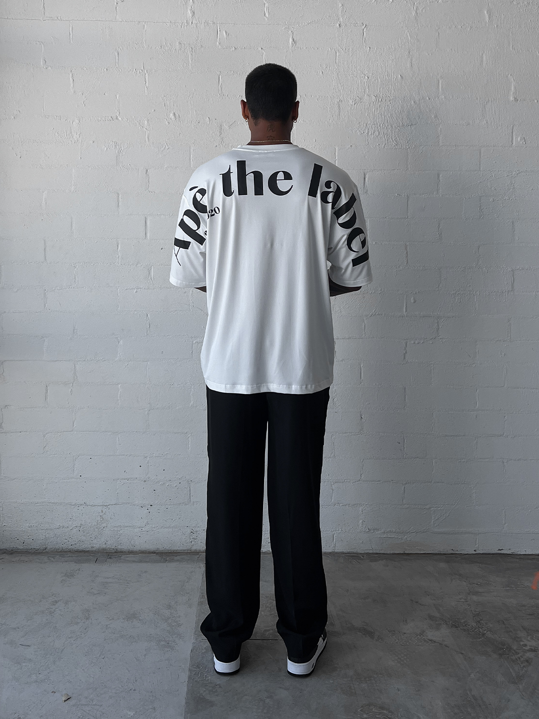 White & Black Oversized Logo Tee