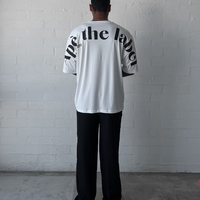 White & Black Oversized Logo Tee