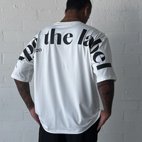 White & Black Oversized Logo Tee