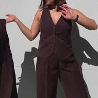 Burgundy Double Breasted Blazer