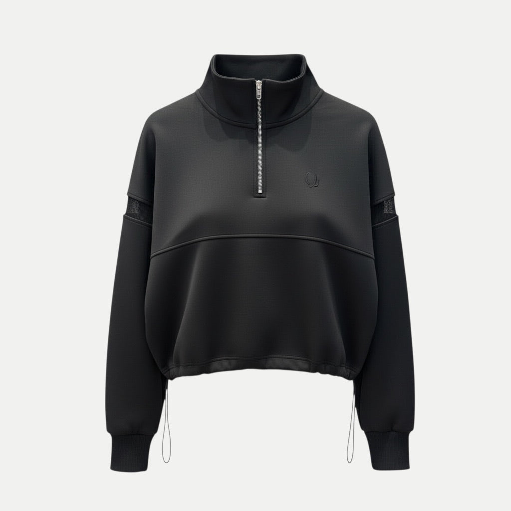 THE LIFT - Quarter-Zip Detailed Crop Jumper